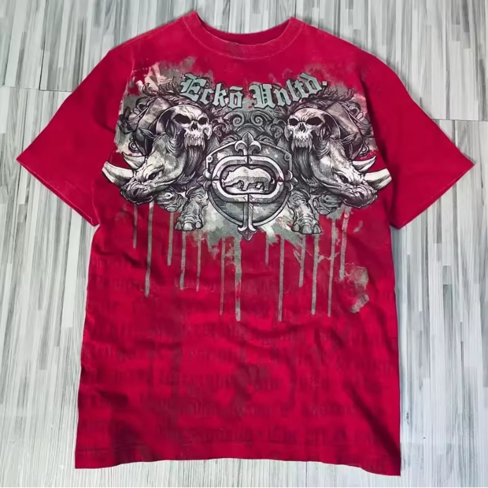 Ecko Unlimited Red Graphic Tee - Men's Short Sleeve Shirt